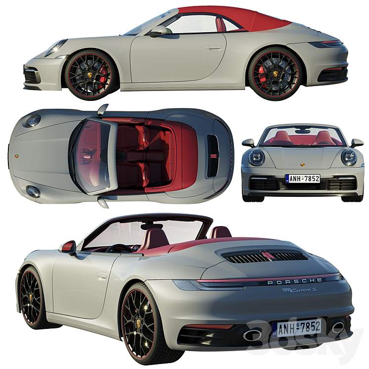 Porsche 911 carrera Cabriolet 2019 3D Model