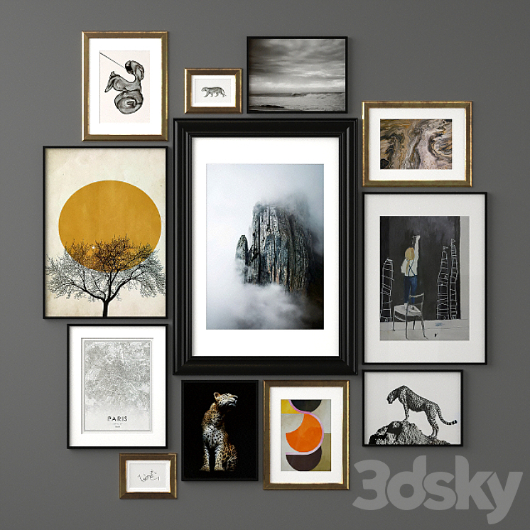 Mixed Poster Set 26 3D Model