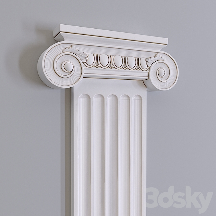 Pilaster Europlast. Capital: 1.21.006 Barrel: 1.22.200 Base: 1.23.200 3D Model