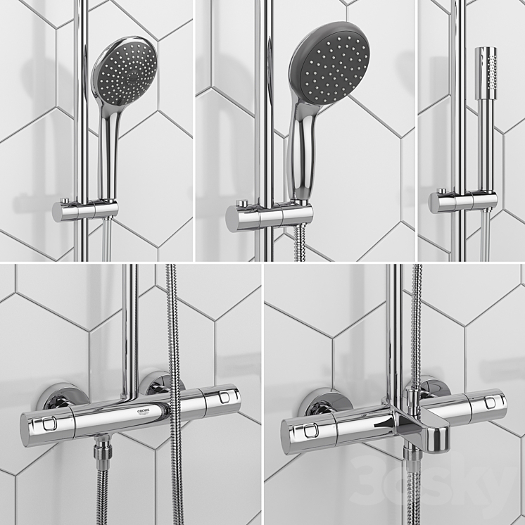 Shower systems GROHE | Vitalio set 48 3DS Max - thumbnail 2