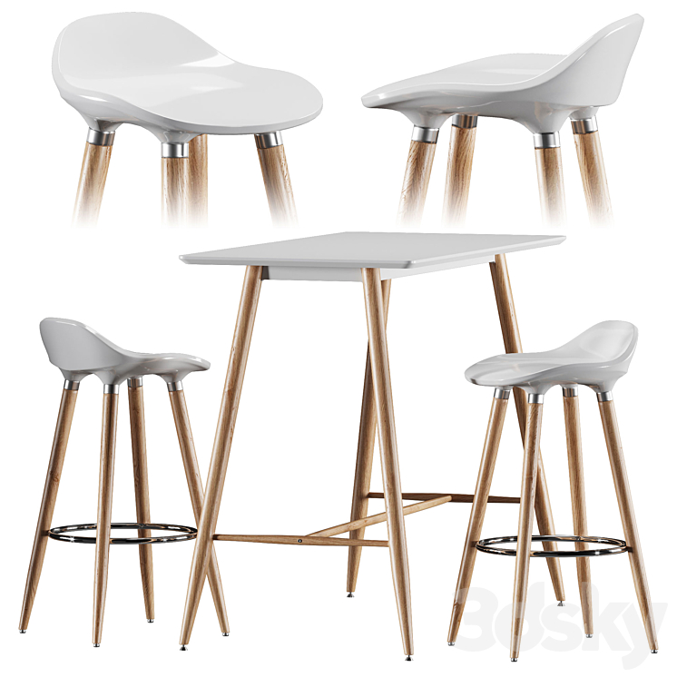 Bar table and chair Jysk Bryne Bessho 3DS Max - thumbnail 1