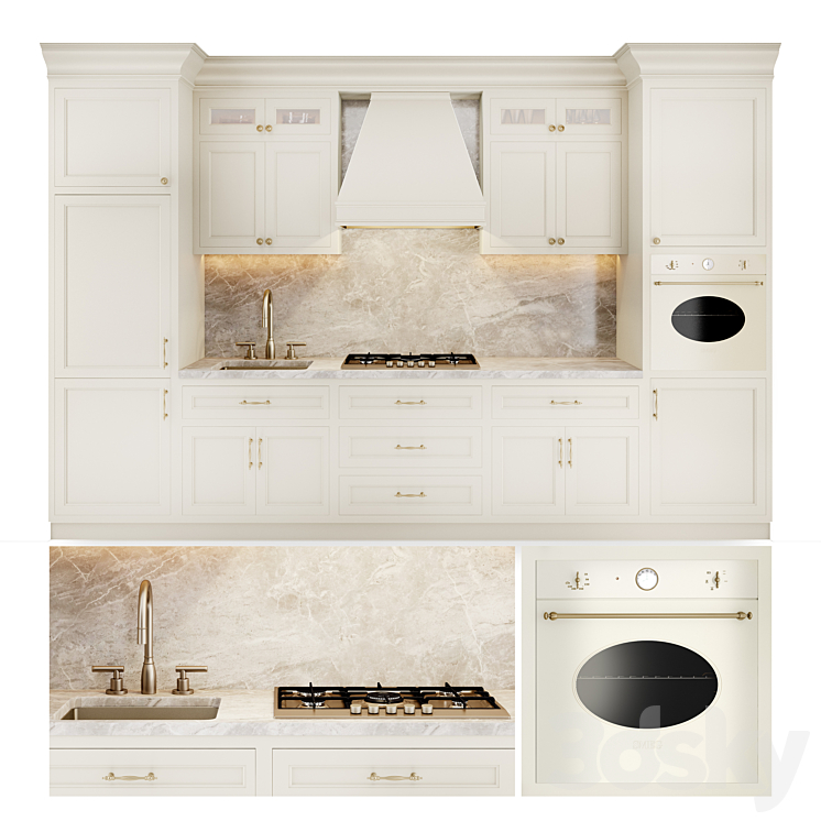 3DS MAX Classic kitchen with appliances 3DS Max