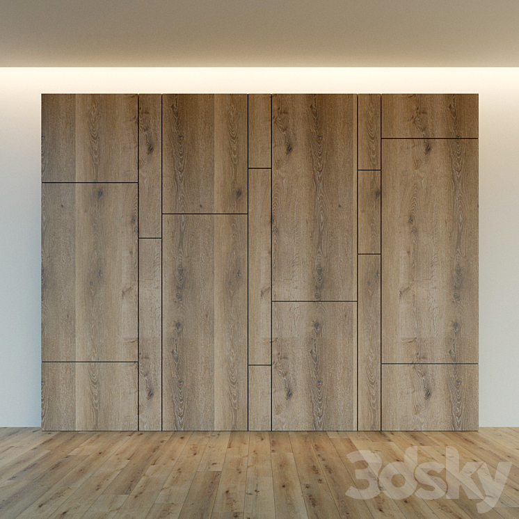 Decorative wall. Wall panel made of wood. 15 3DS Max - thumbnail 2