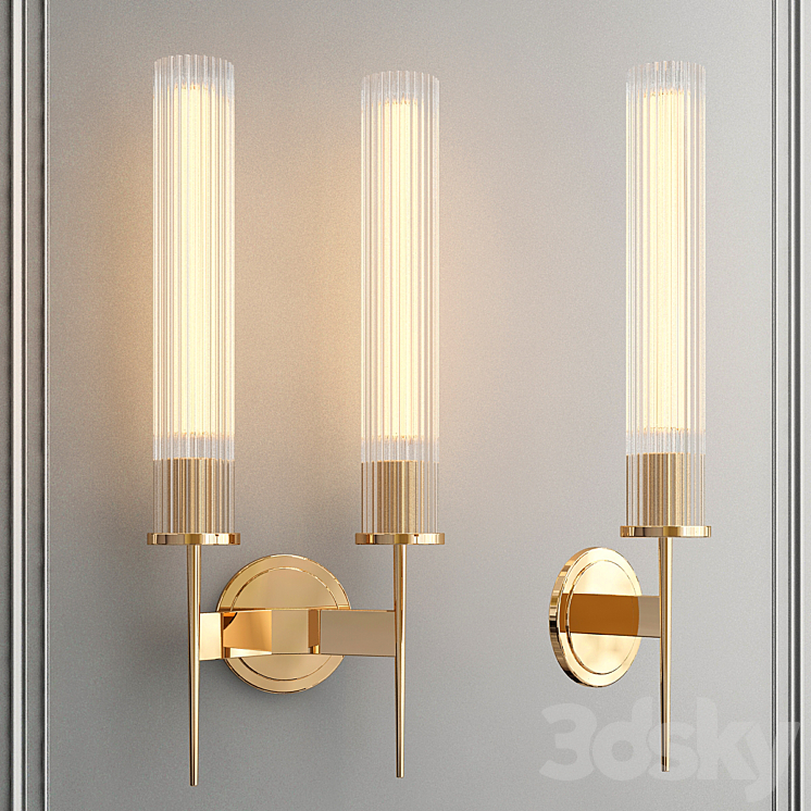 Sconce with glass shade 3DS Max - thumbnail 1