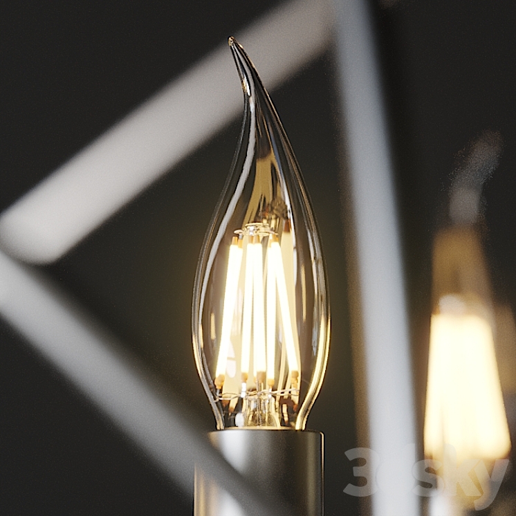 Ballard Design Beau Orb Chandelier Antique Silver Bronze and Champagne 3D Model