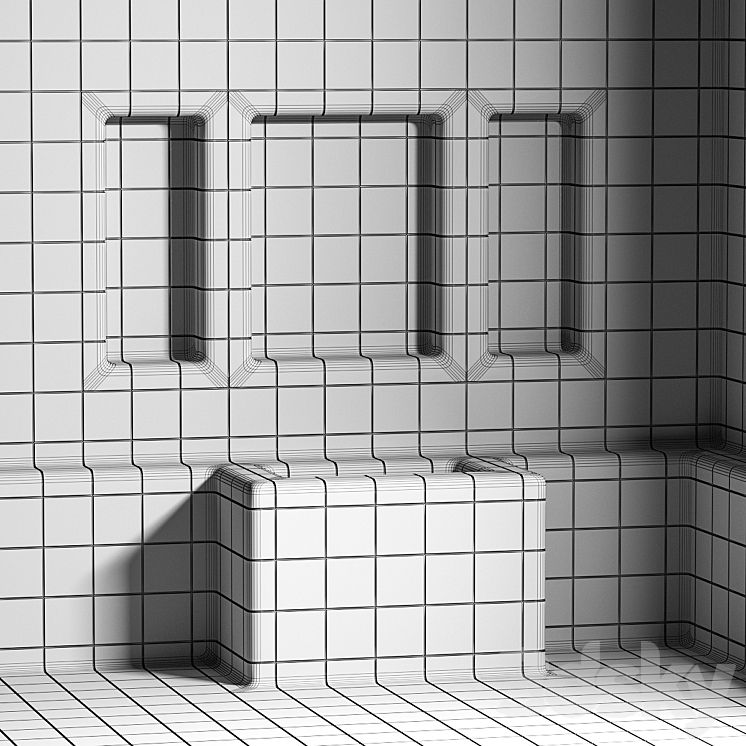 Rounded Dtile Tile 3D Model