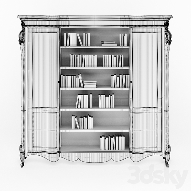 Arve Style Luigi_XXI two-door bookcase 3D Model