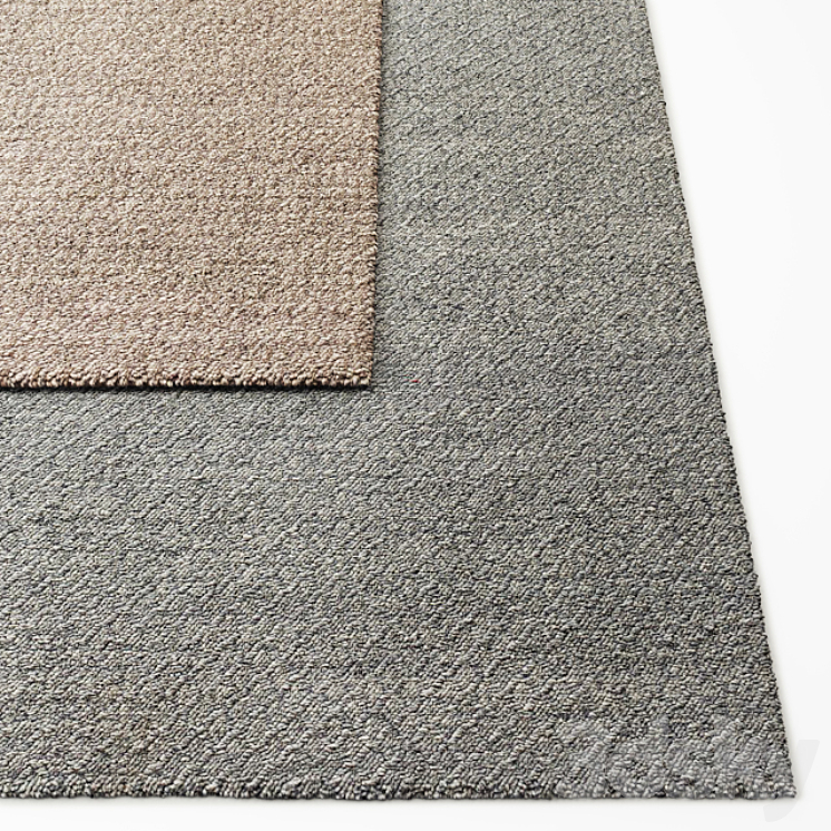 Honeycomb Handwoven Wool Flatweave Rug RH Collection 3DS Max - thumbnail 2