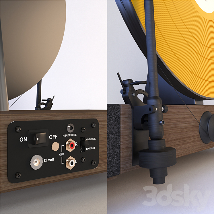 Floating Record Vertical Turntable 3D Model
