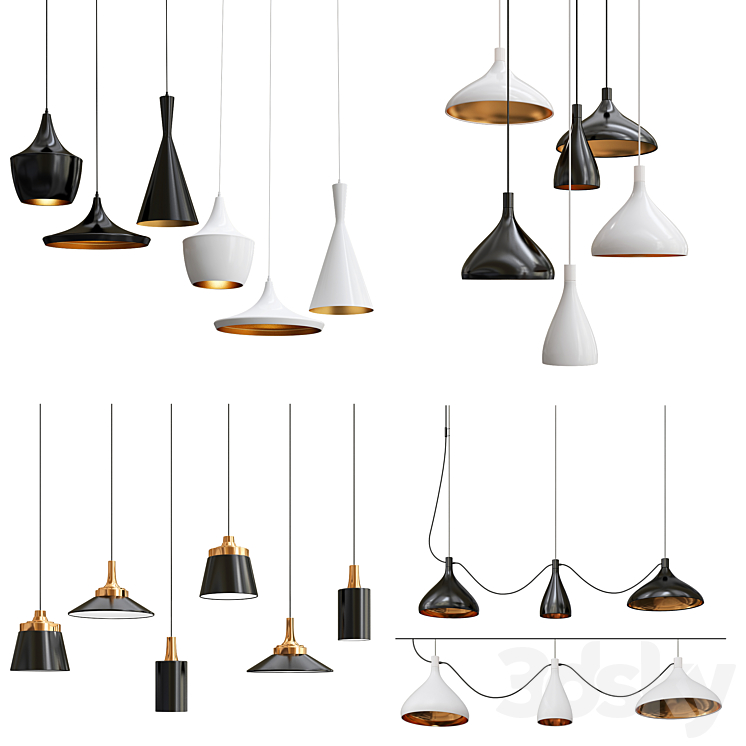 Collection of swell pendants 3DS Max - thumbnail 1