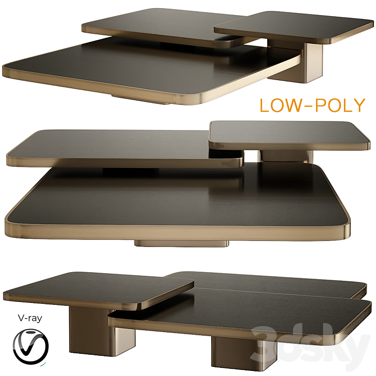 Bow Coffee Tables and Side Tables Classicon (low poly)
