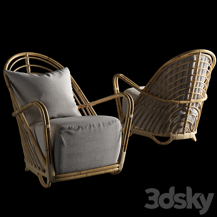 Arne Jacobsen Sika Design – Charlottenborg Lounge Chair (for reloading) 3DS Max - thumbnail 1