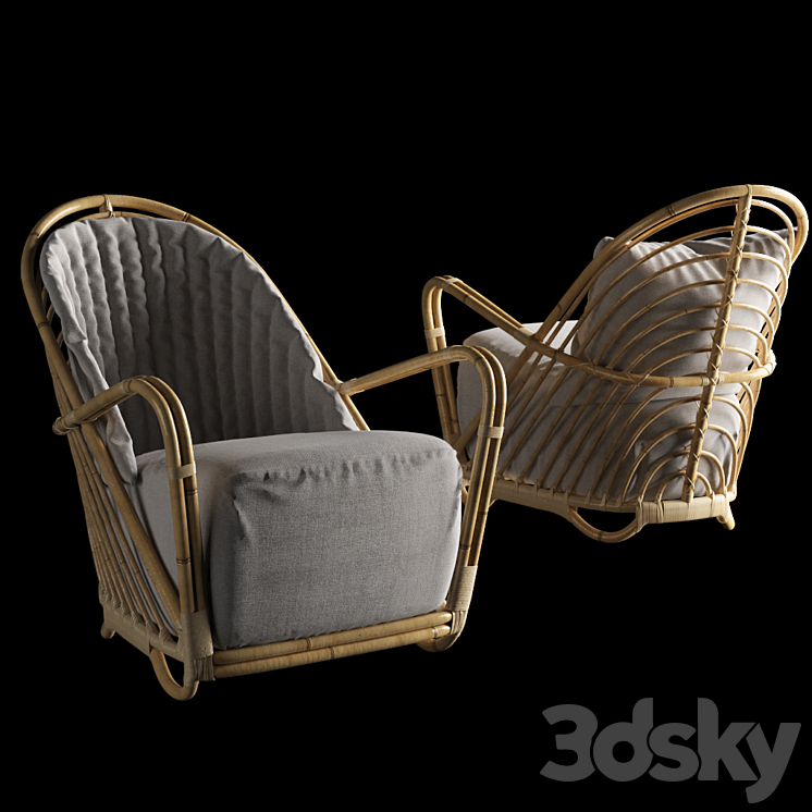 Arne Jacobsen Sika Design – Charlottenborg Lounge Chair (for reloading) 3DS Max - thumbnail 2