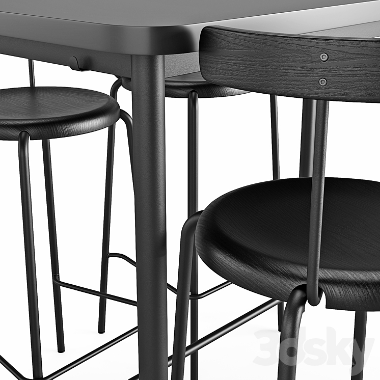 Bar table and chair Tymmaryd Yngvar 3D Model