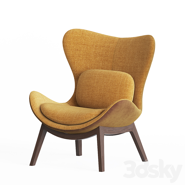 Calligaris lazy Armchair & Pouf Set 3D Model