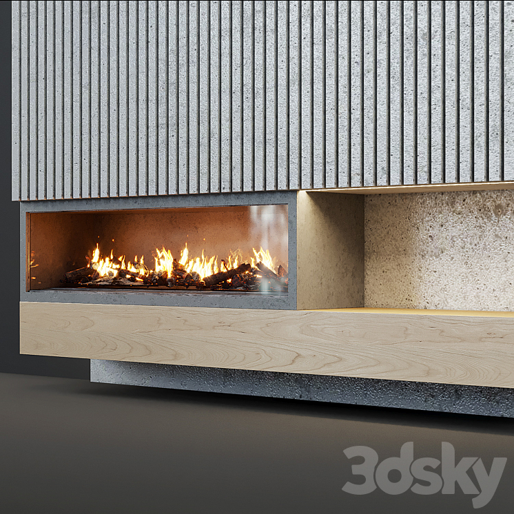 Contemporary fireplace 20 3D Model