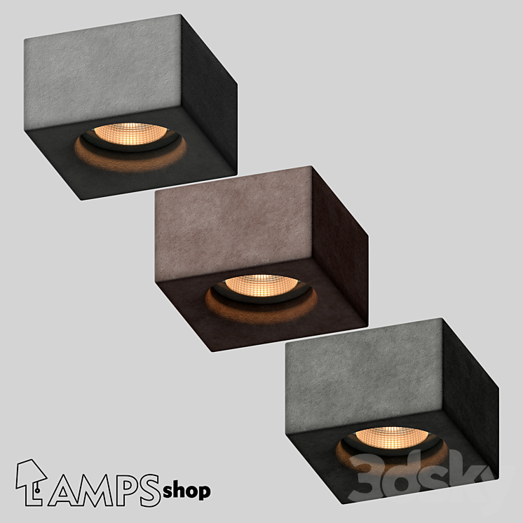 Concrete Lamps v3 3DS Max - thumbnail 1