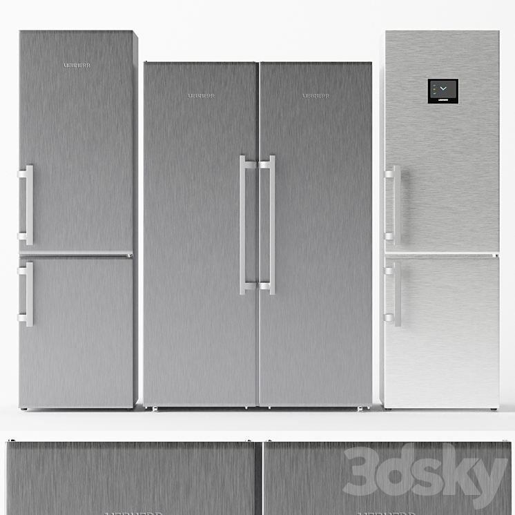 Set of refrigerators Liebherr 3DS Max - thumbnail 1