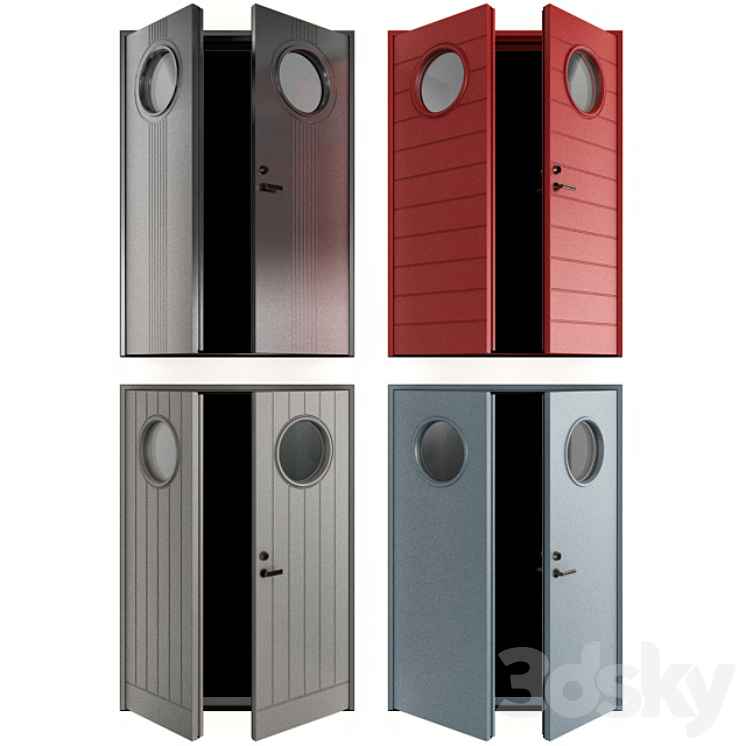 Metal fire doors 3D Model