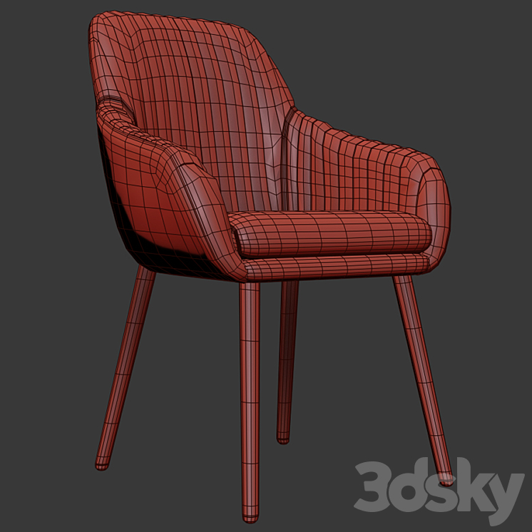 Rochelle Strip Lounge Chair 02 3DS Max - thumbnail 2
