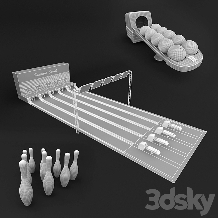 Bowling game 3D Model Free