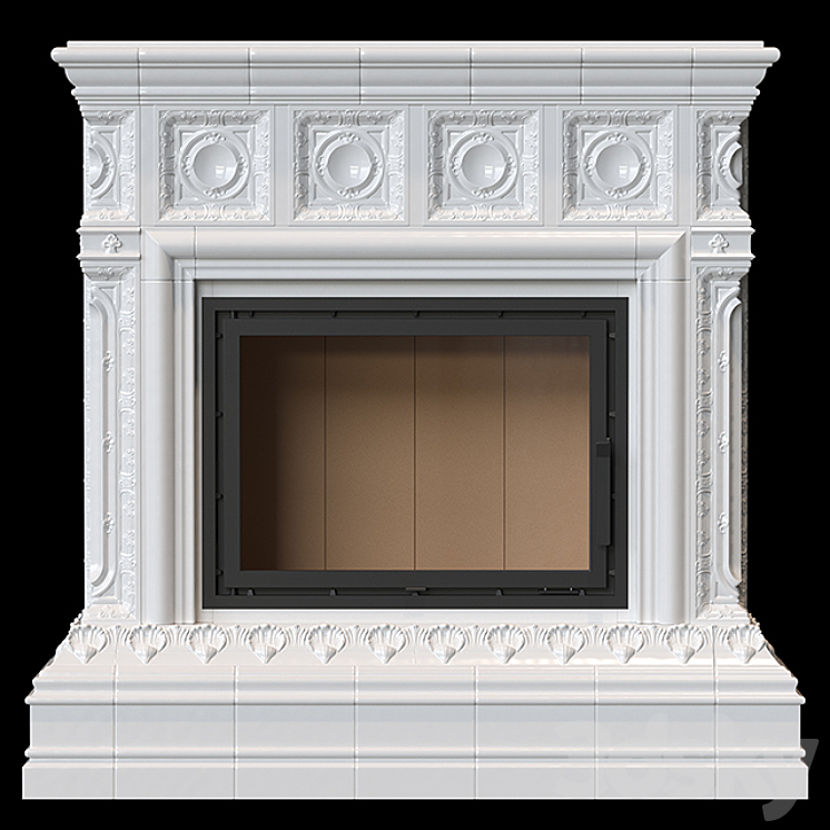 Tiled fireplace 04 3DS Max - thumbnail 2