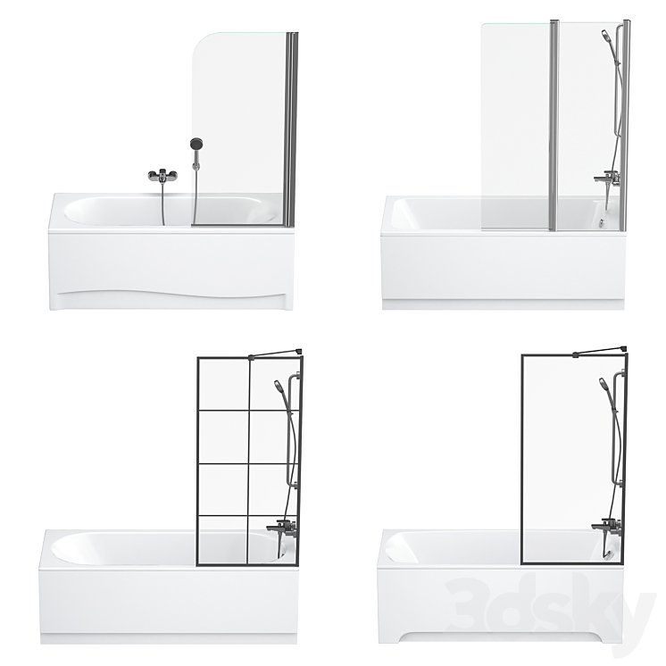 Villeroy & Boch set 58 rectangular bathtub set (Loop & Friends Architectura My Art Libra) 3DS Max - thumbnail 2