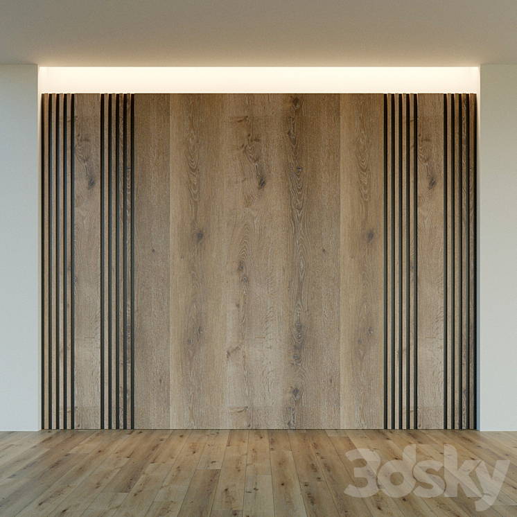 Wall panel made of wood. Decorative wall. 28 3DS Max - thumbnail 2