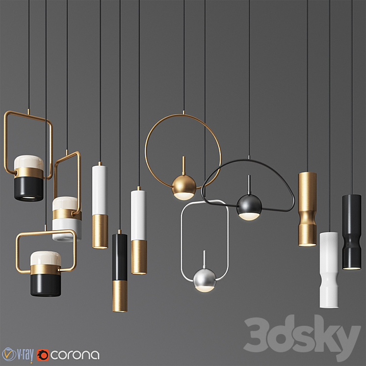 Pendant Light Collection 17 – 4 Type 3DS Max - thumbnail 1