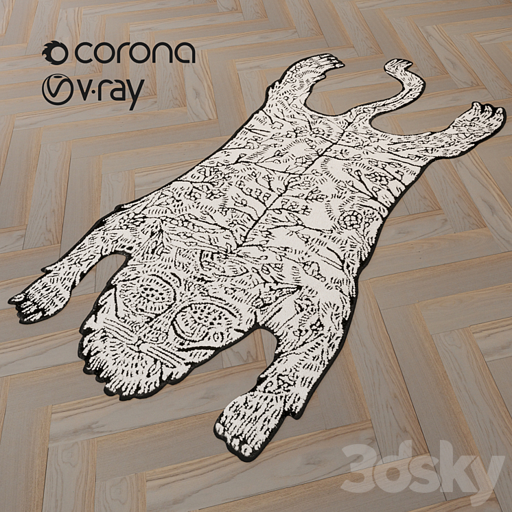Tiger big rug 3D Model