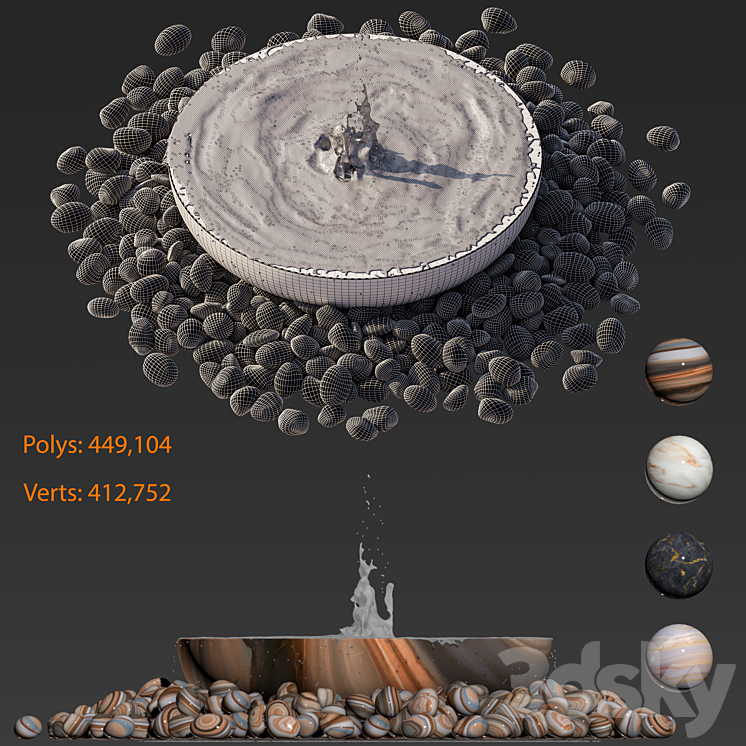 Water Bowl Fountain 1 3D Model