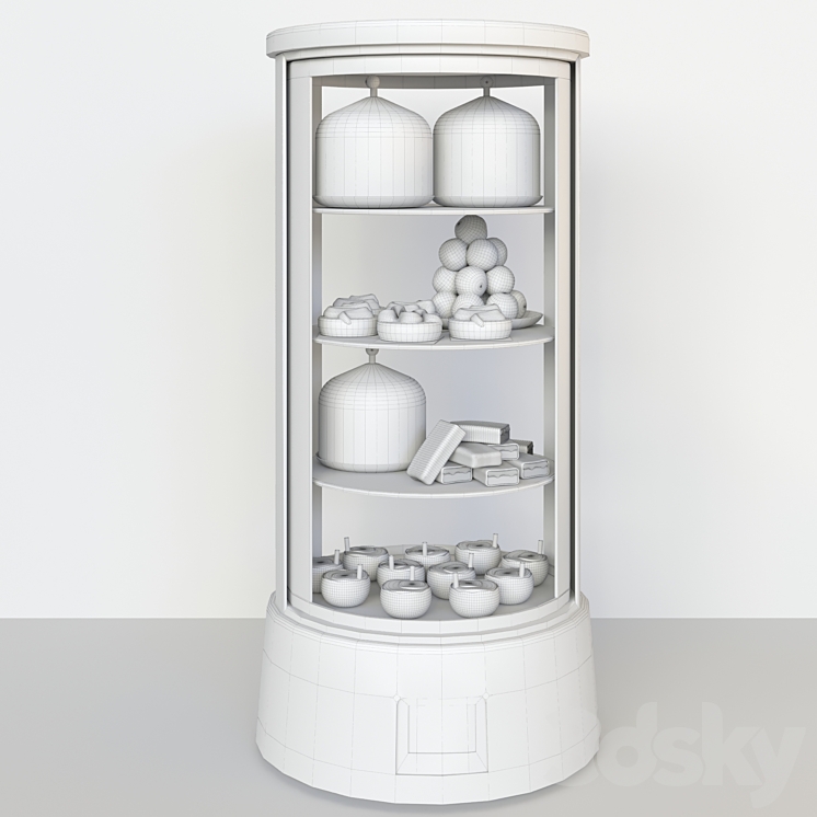 Refrigerator in a cafe with desserts and various sweets 2. Confectionery shop 3DS Max - thumbnail 2