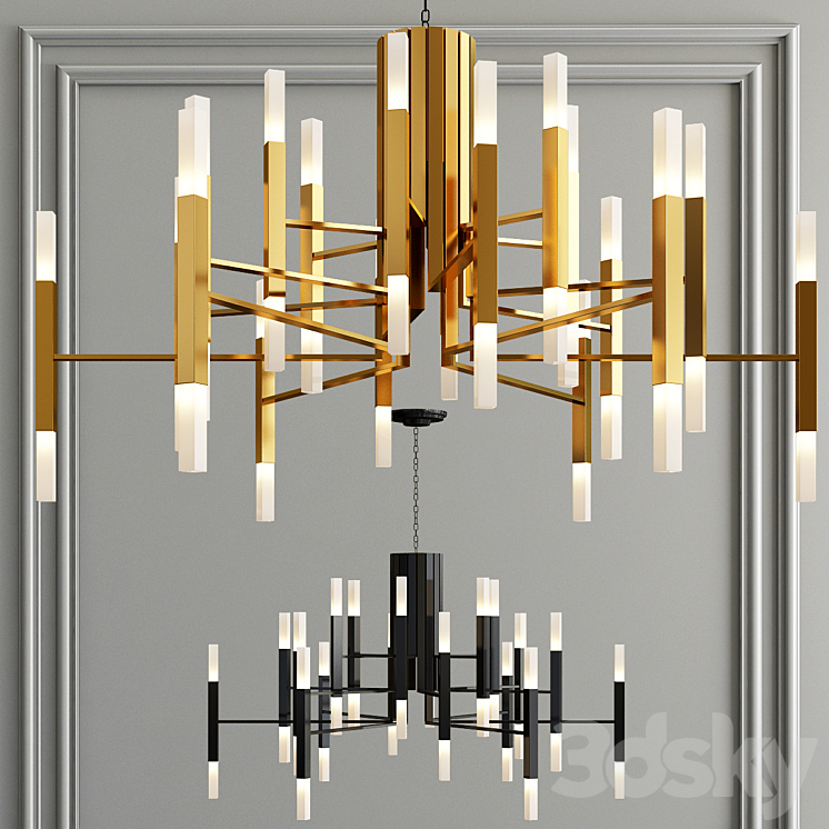 Nordic Postmodern LED Chandelier 3D Model