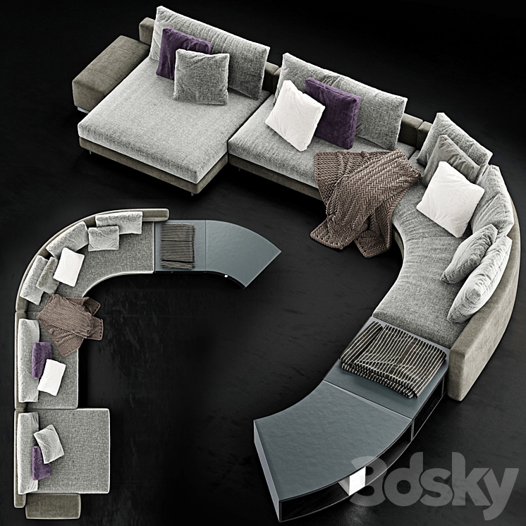 Minotti Daniels Sofa 6 3D Model