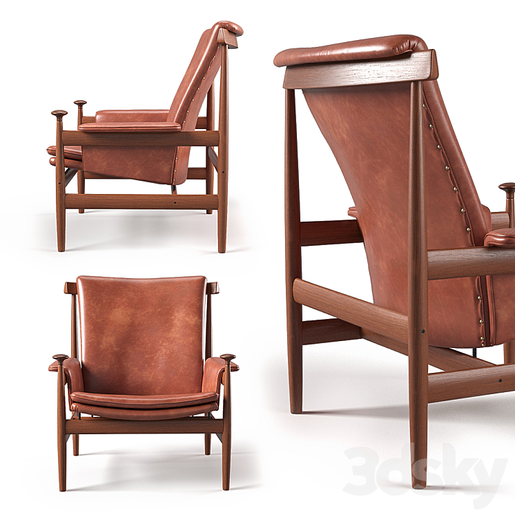 Finn Juhl Lounge Chair for France & Sons 3DS Max - thumbnail 2