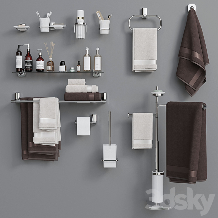 Decorative set for a bathroom 7 3DS Max - thumbnail 2