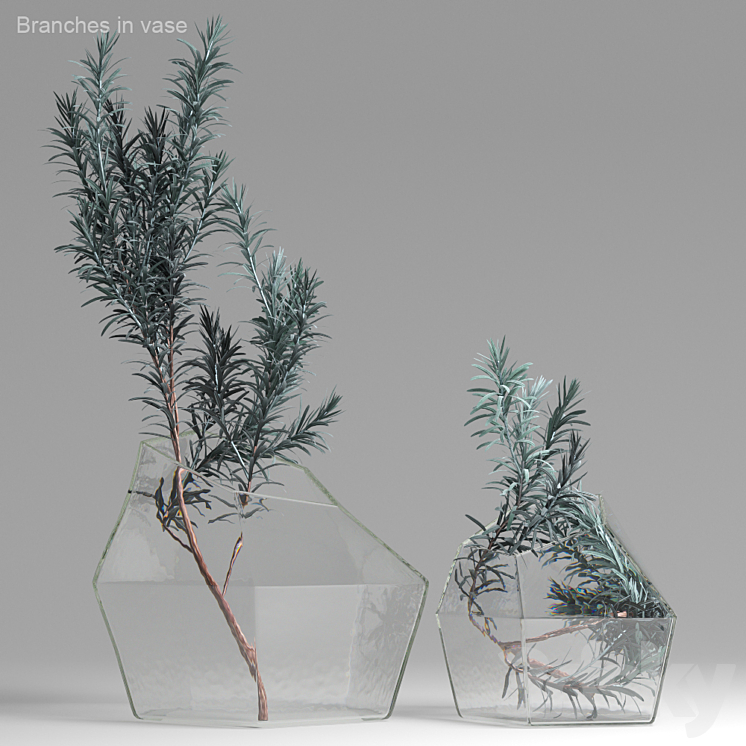 Branches in vase 3DS Max - thumbnail 1