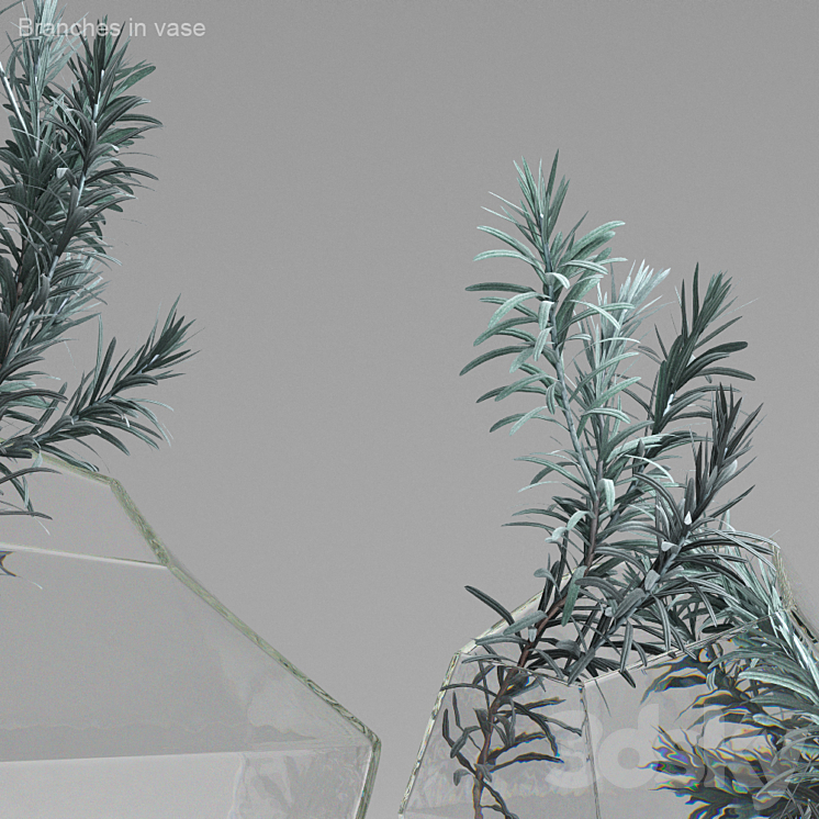 Branches in vase 3DS Max - thumbnail 2