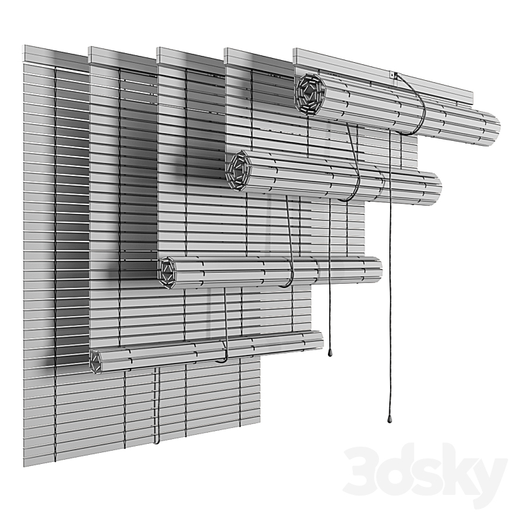 Wood roller blind 3DS Max - thumbnail 2