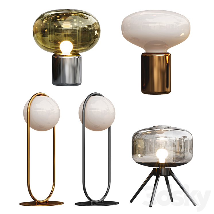 Table lamp collection 3DS Max - thumbnail 1