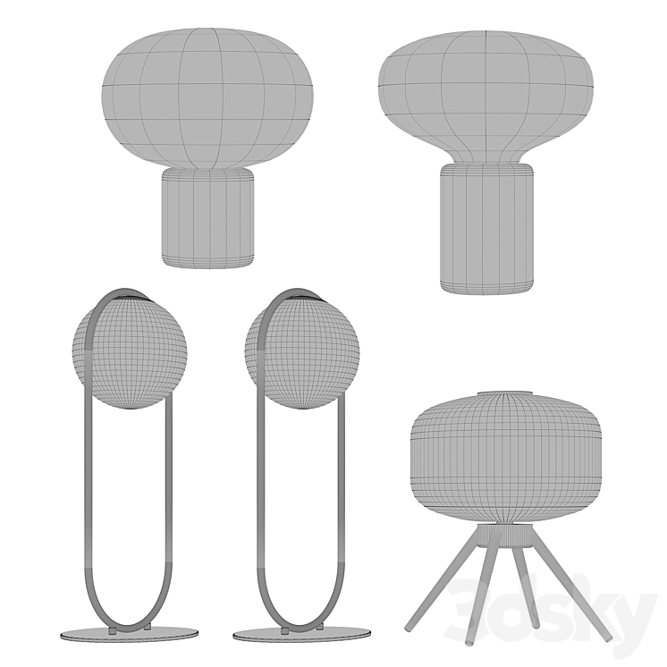 Table lamp collection 3DS Max - thumbnail 2