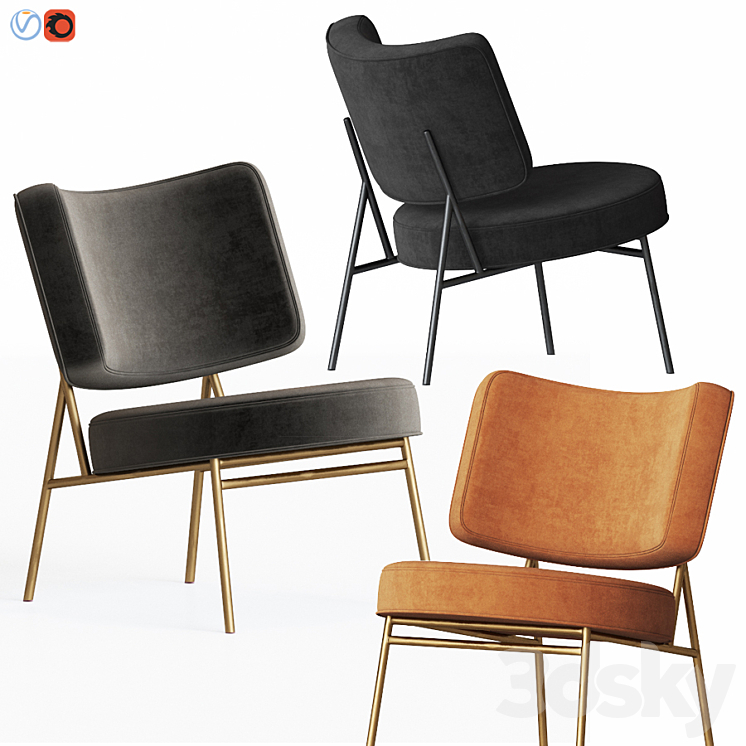 Coco Lounge Chair Calligaris 3DS Max - thumbnail 1