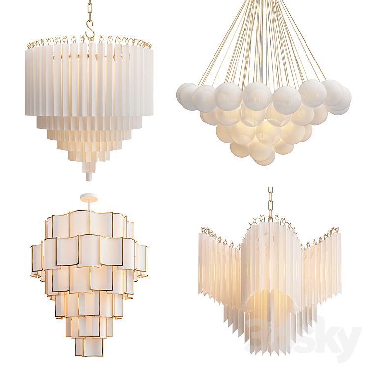 Collection of modern chandelier 3DS Max - thumbnail 1