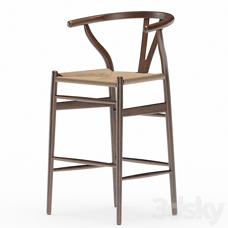 Wishbone Counter Stool 3D Model