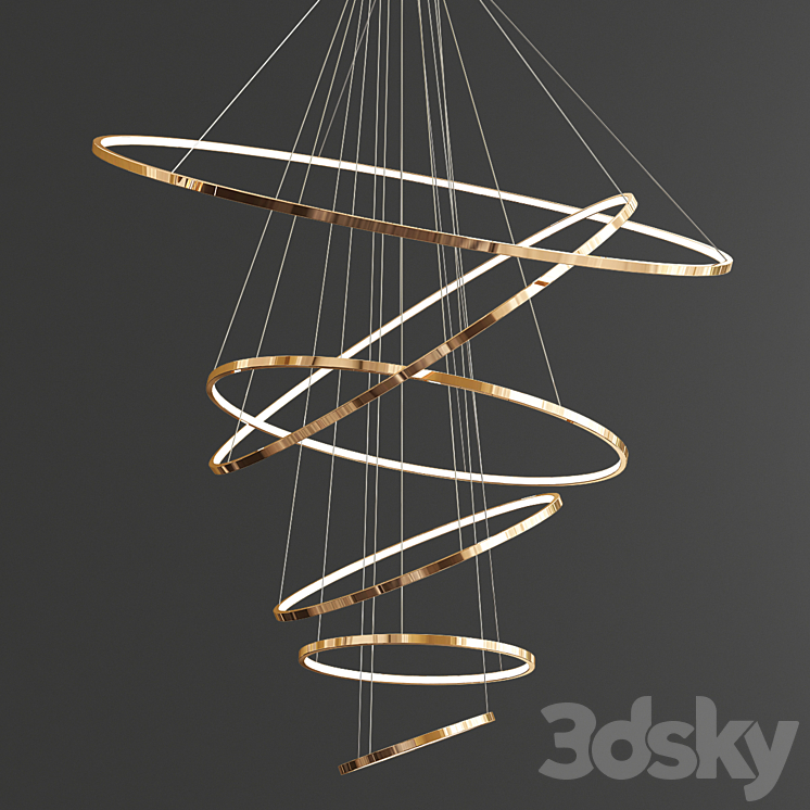 Four Exclusive Chandelier Collection_28 Rings 3DS Max - thumbnail 2