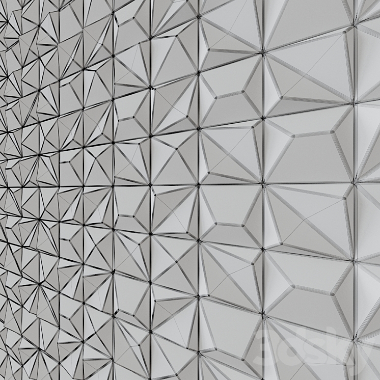 Ceramic tile Multishapes White Gloss 3D Model