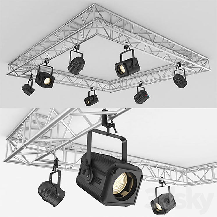 Stage light assembly 3DS Max - thumbnail 1