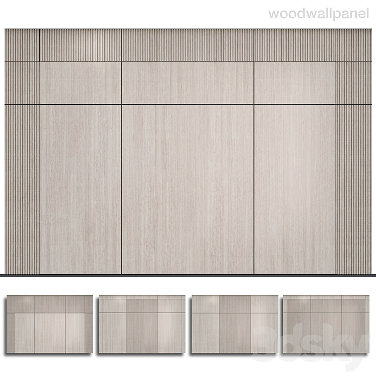 Wood wall panel 2 3DS Max - thumbnail 1