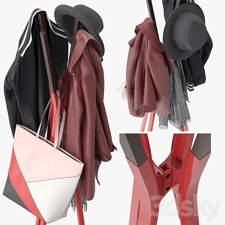 Splash coat rack 3D Model
