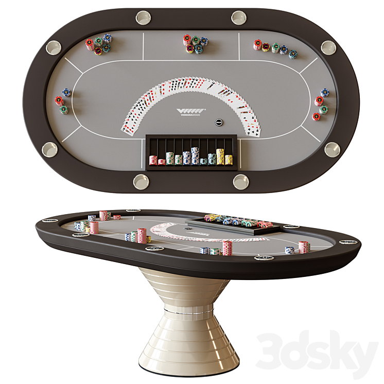 Vismara design poker table 3DS Max - thumbnail 1
